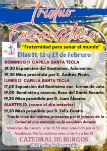 Triduo eucarístico «Fraternidad para sanar el mundo» - Santa Misa @ Catedral de Burgos - Capilla de Santa Tecla
