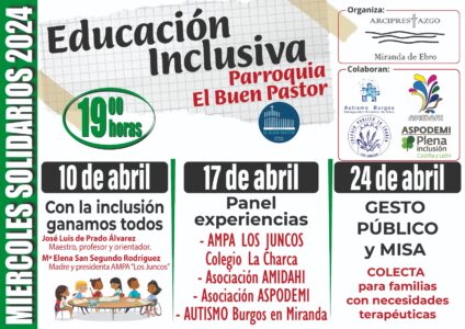 Miércoles solidarios en Miranda: Educación inclusiva (II) @ Parroquia de El Buen Pastor (Miranda)