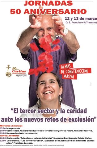 La caridad ante la exclusión y el tercer sector, tema de las jornadas de Cáritas 1 Cartel anunciador de las jornadas de reflexión sobre el tercer sector.
