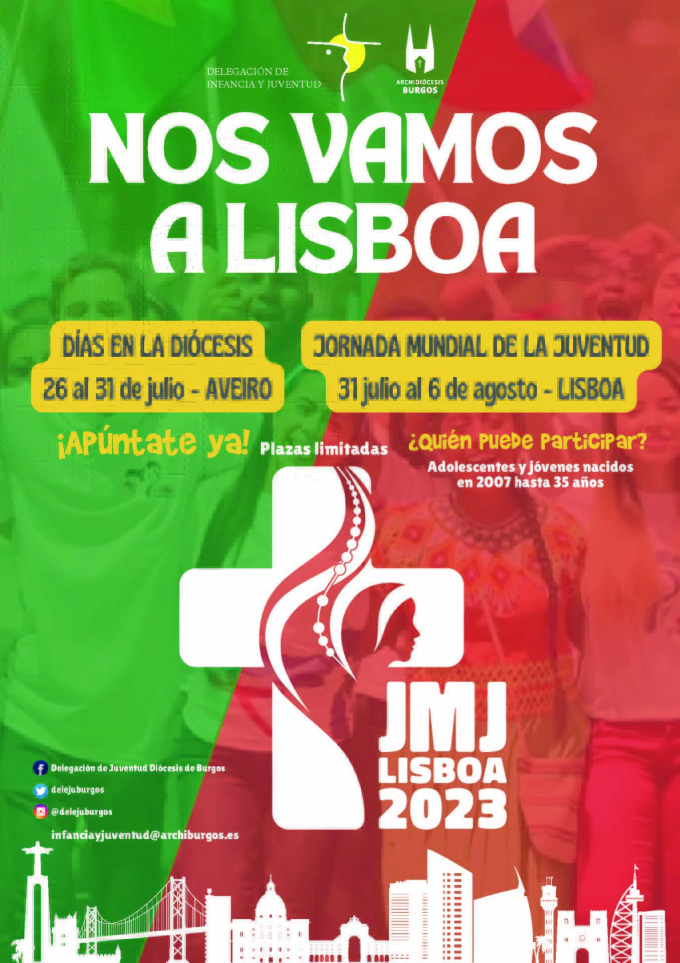 La Delegación de Juventud de Burgos anima a participar en la JMJ de Lisboa 2023 1 Cartel diocesis lisboa defin.