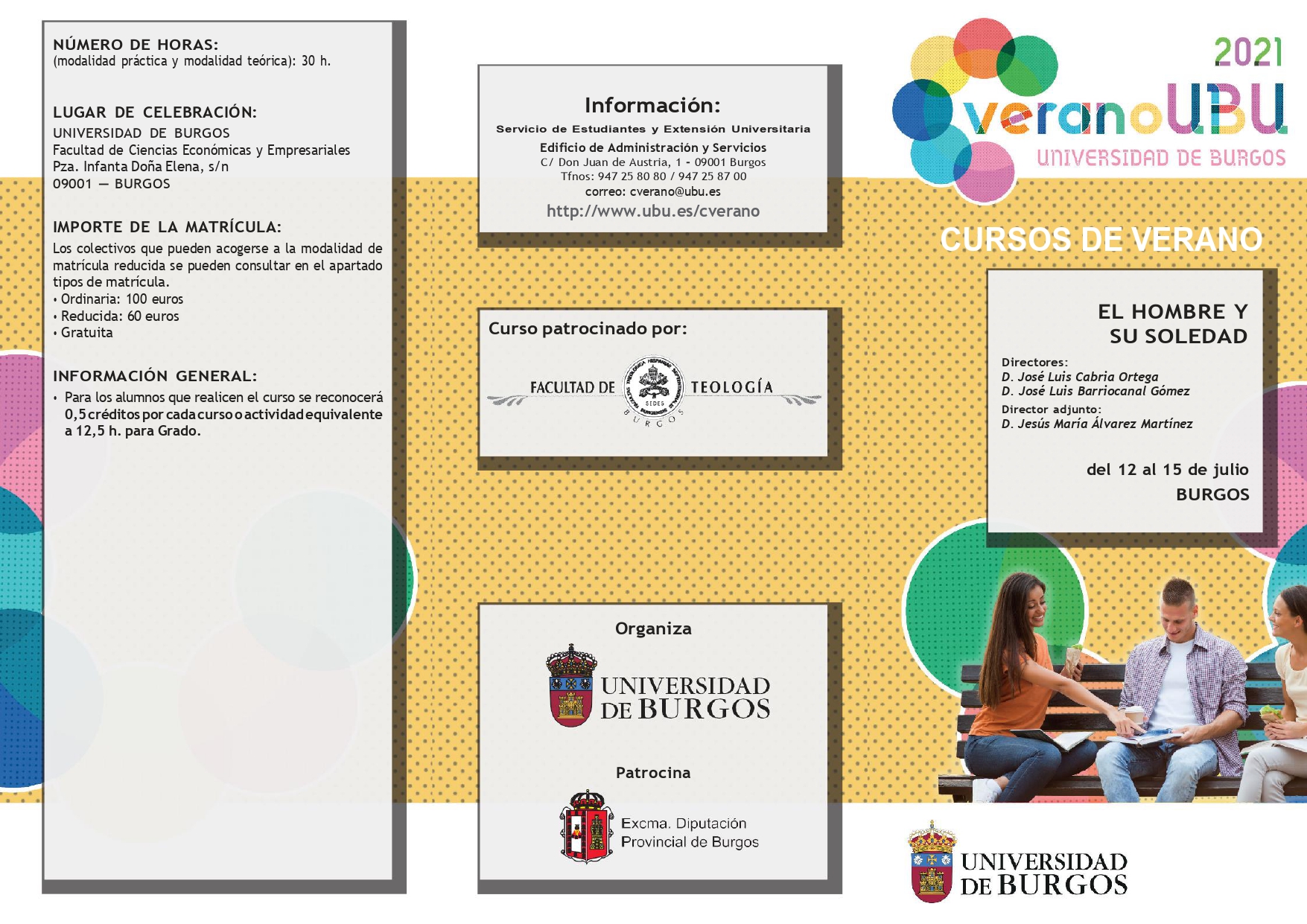 La soledad será el tema central del curso de verano que organiza la Facultad de Teología 1 curso verano teología ubu