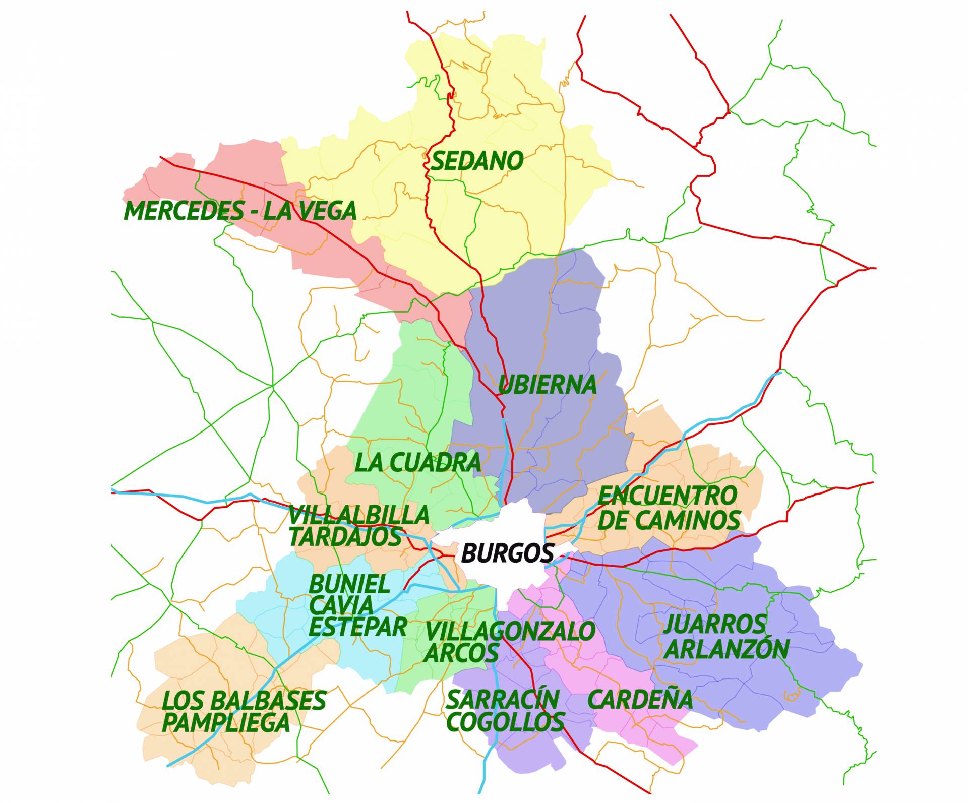 En septiembre nacerán dos nuevos arciprestazgos de la fusión de otros 2 Así quedará configurado el nuevo arciprestazgo de San Juan de Ortega.