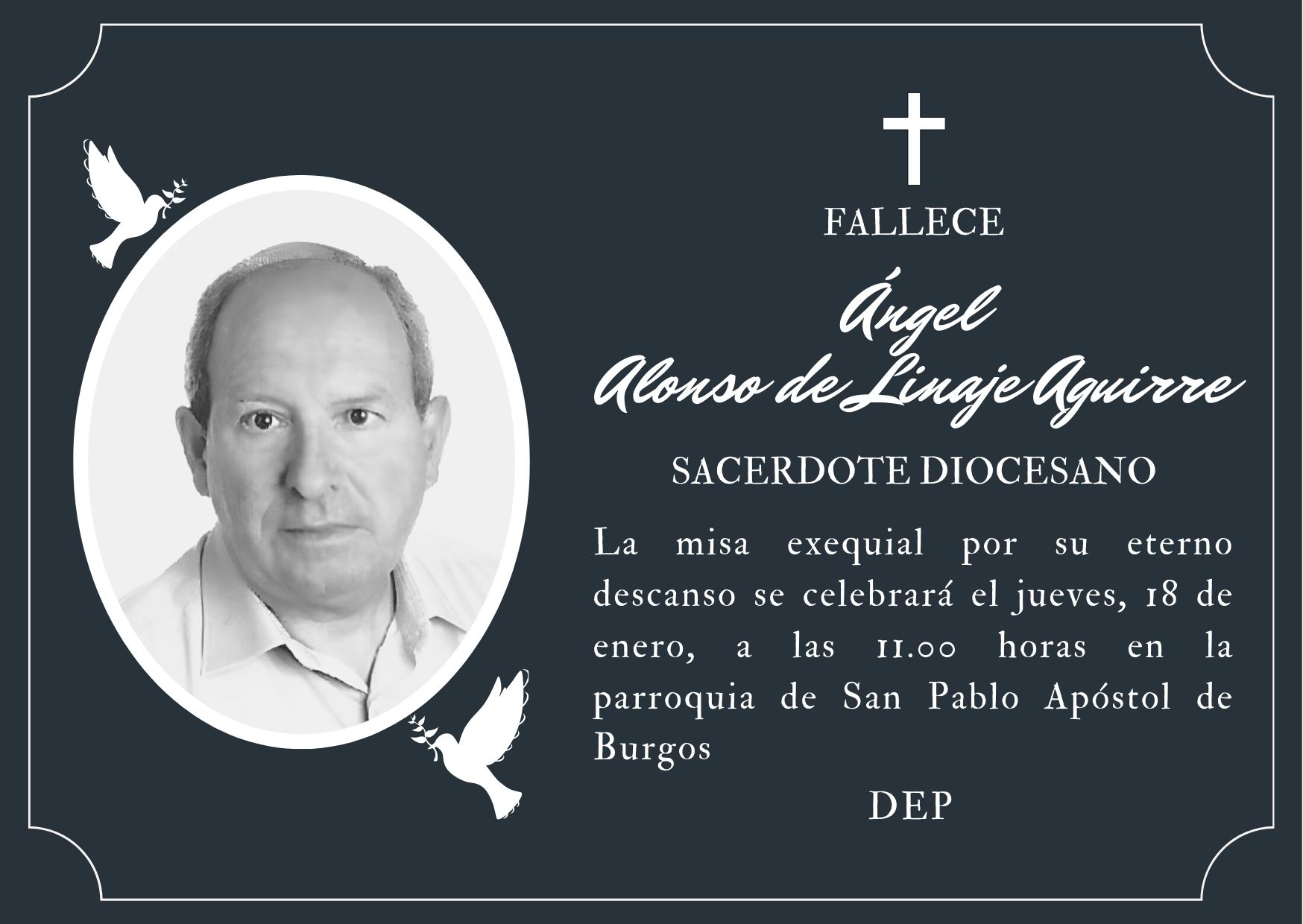 Fallece el sacerdote Ángel Alonso de Linaje Aguirre 1 Fallece el sacerdote Ángel Alonso de Linaje Aguirre
