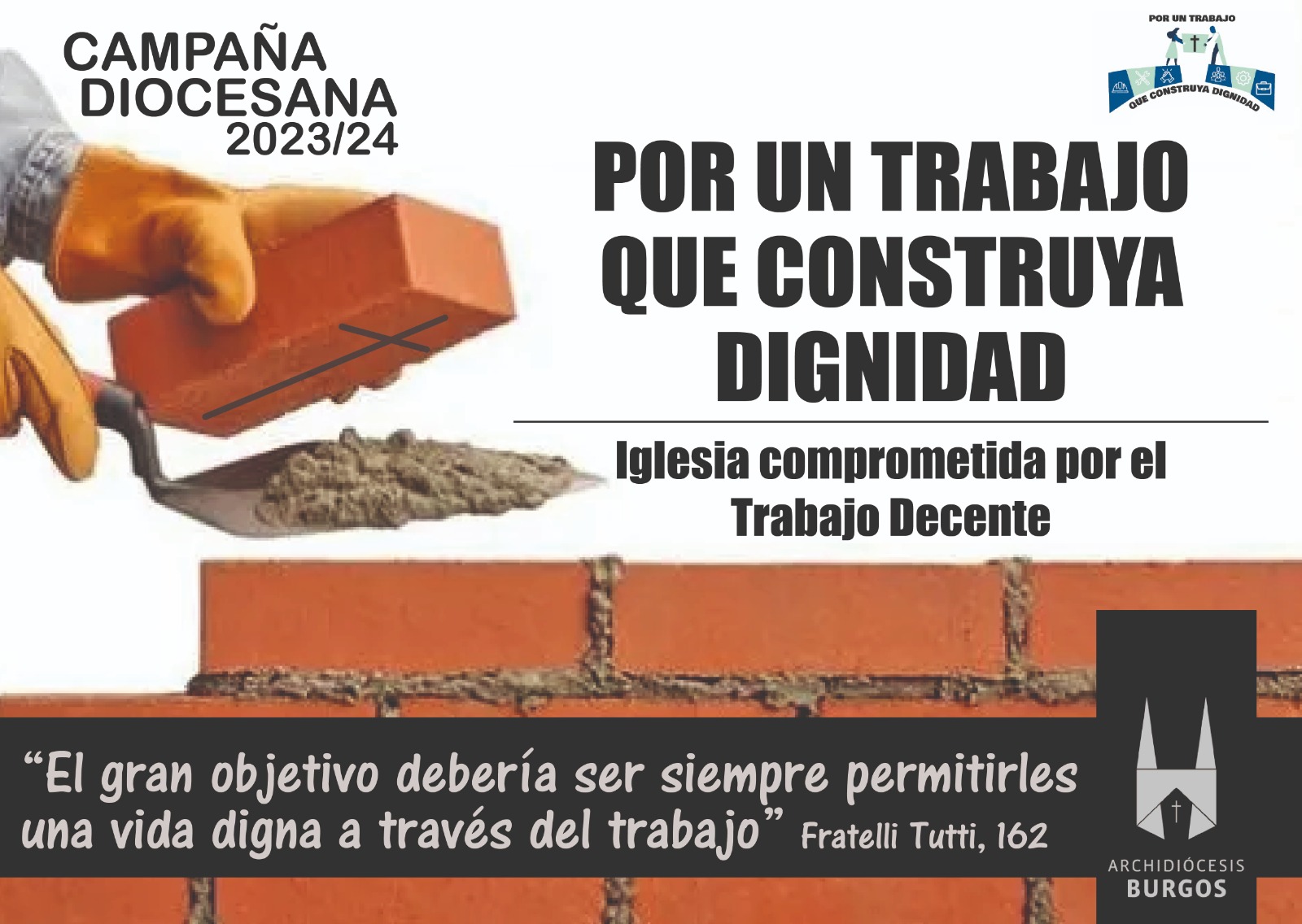 La Iglesia en Burgos, «por un trabajo que construya dignidad» 1 cartel campana diocesana trabajo digno 2023 2024