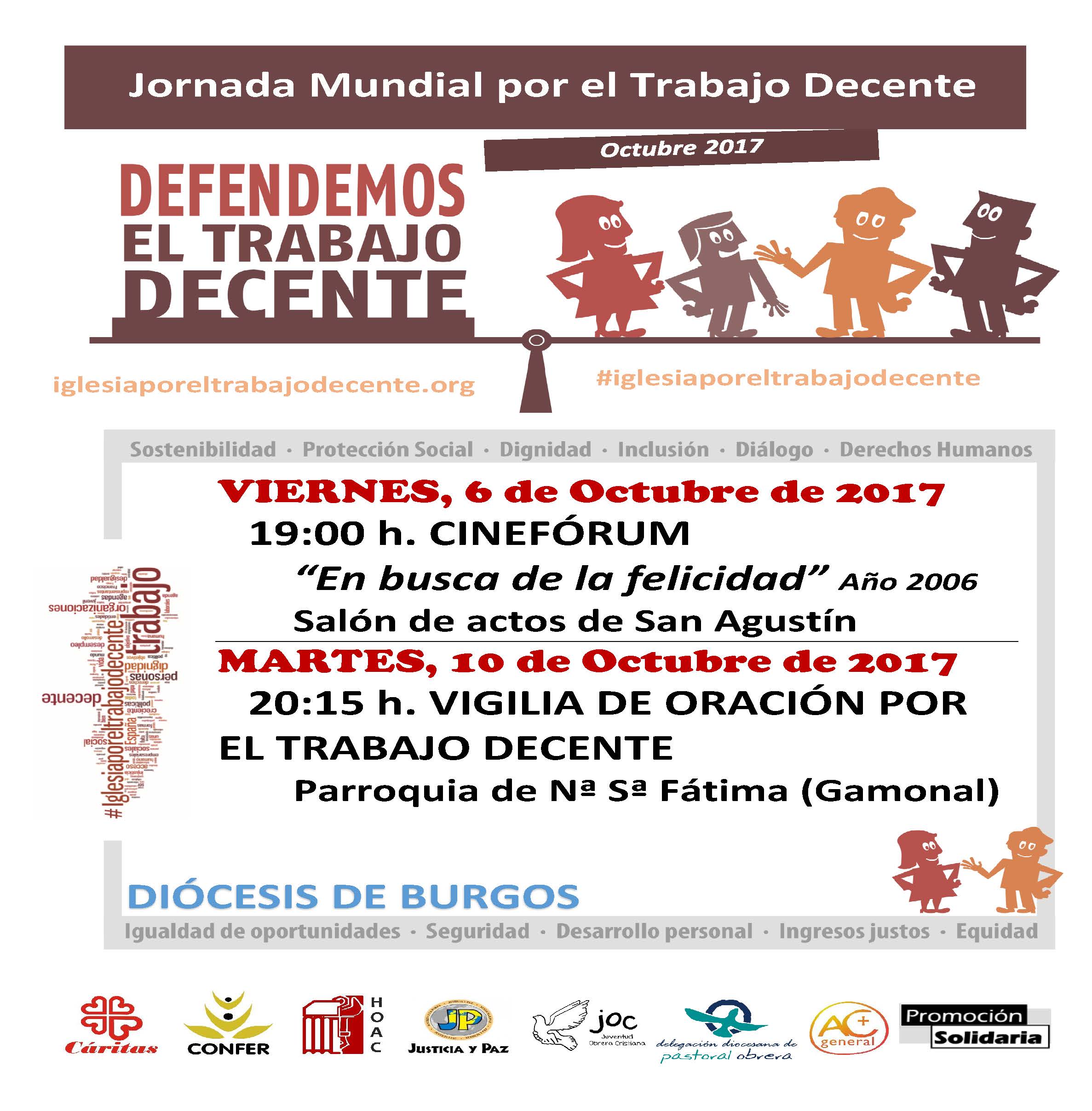 La Diócesis se suma a la Jornada Mundial por el Trabajo Decente 1 cartel trabajo decente