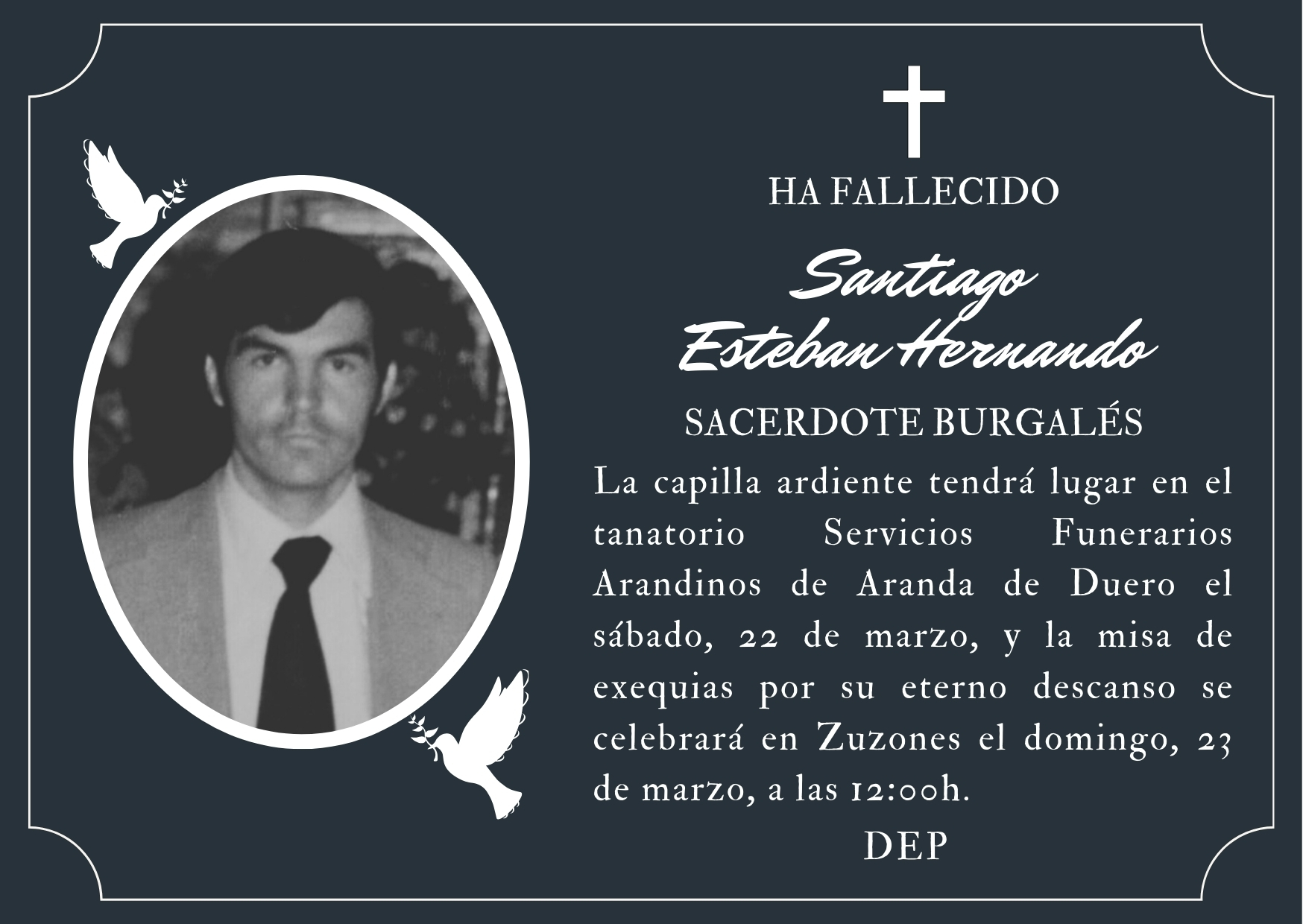 Fallece el sacerdote burgalés Santiago Esteban Hernando 1 Fallece el sacerdote burgalés Santiago Esteban Hernando