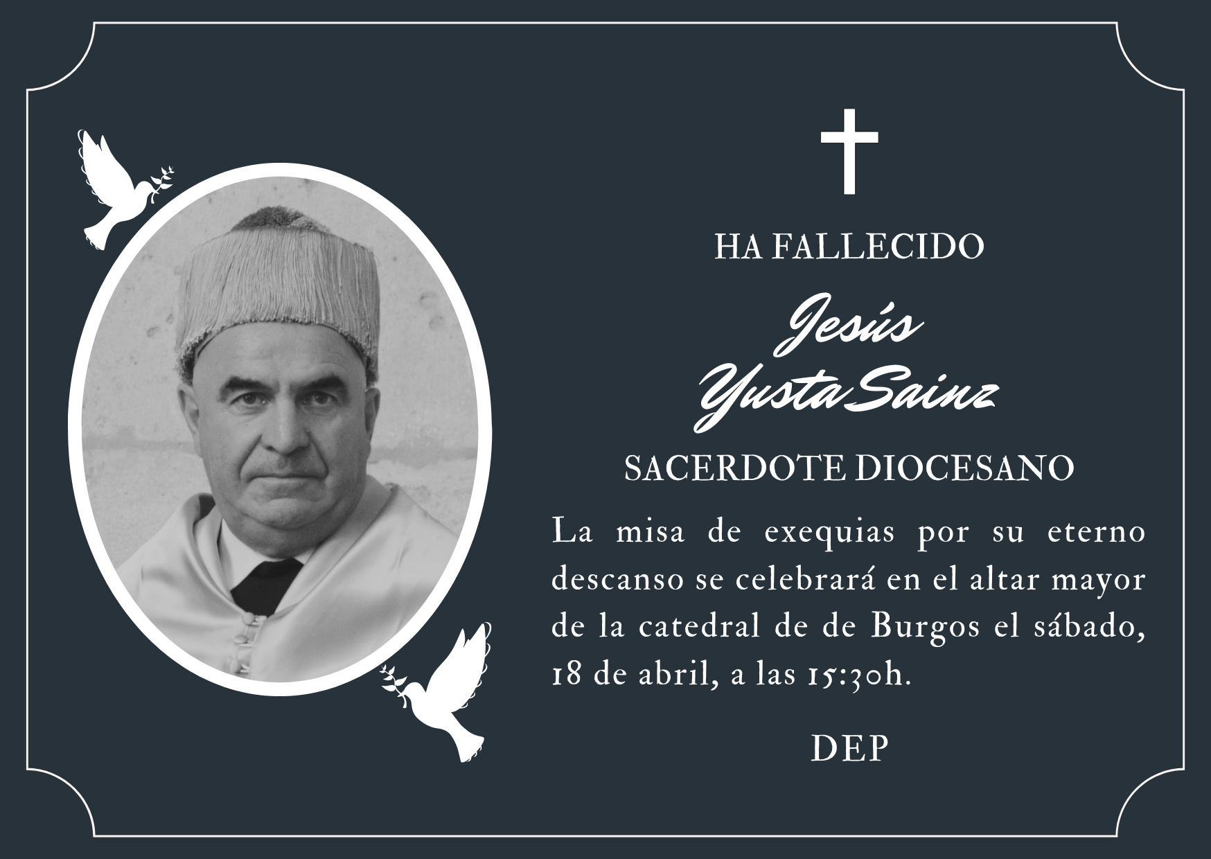 Fallece el sacerdote diocesano Jesús Yusta Sainz 1 fallece sacerdote diocesano jesus yusta sainz