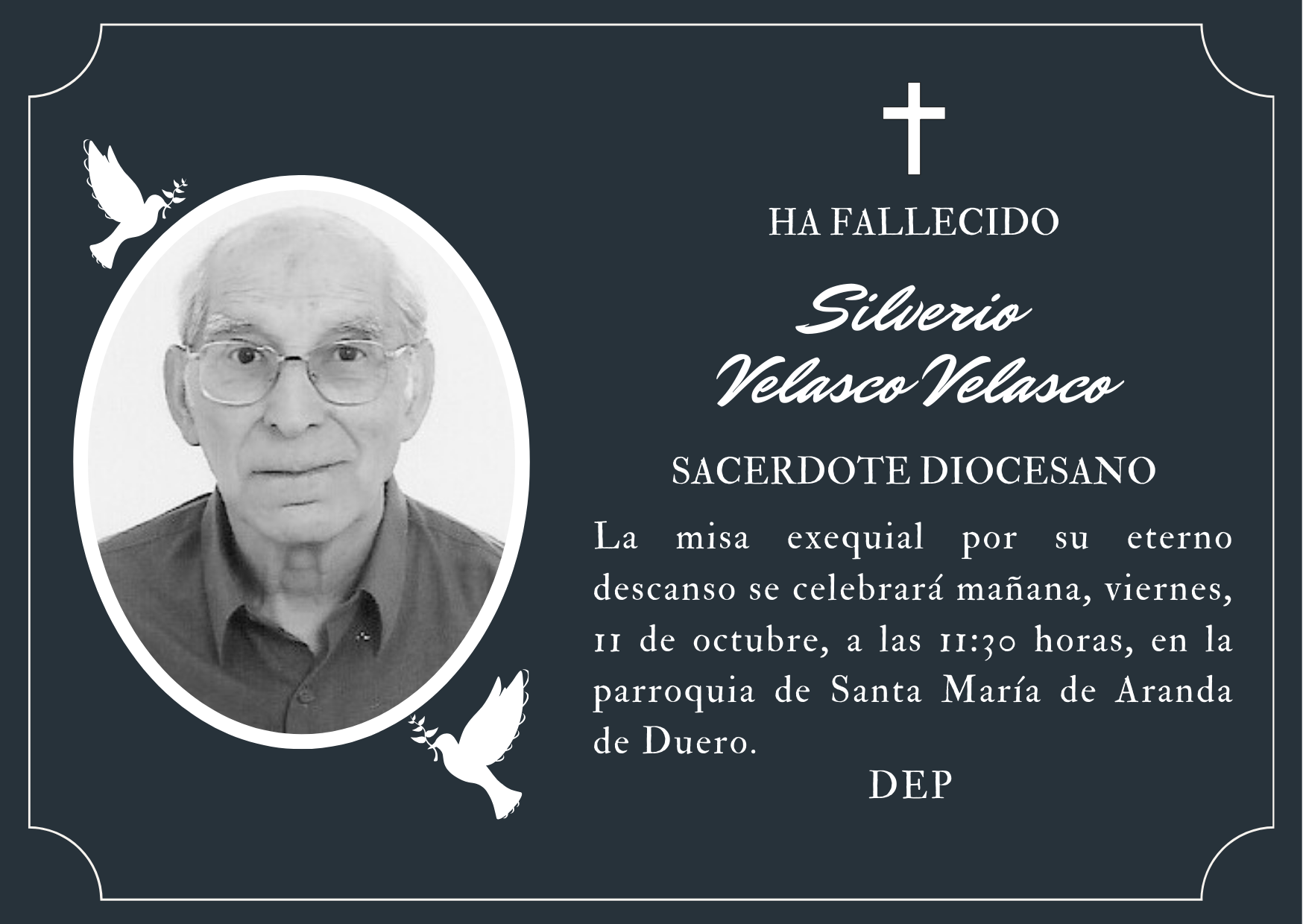 Fallece el sacerdote Silverio Velasco Velasco 1 Fallece el sacerdote Silverio Velasco Velasco