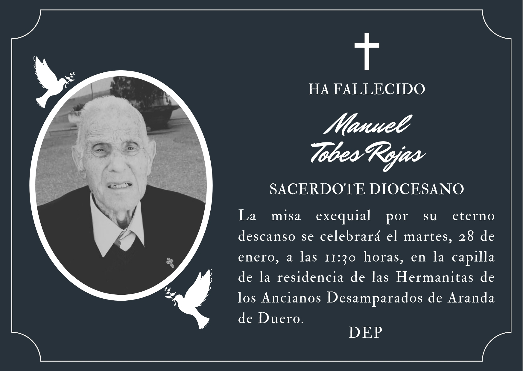 Fallece el sacerdote diocesano Manuel Tobes Rojas 1 manuel tobes rojas