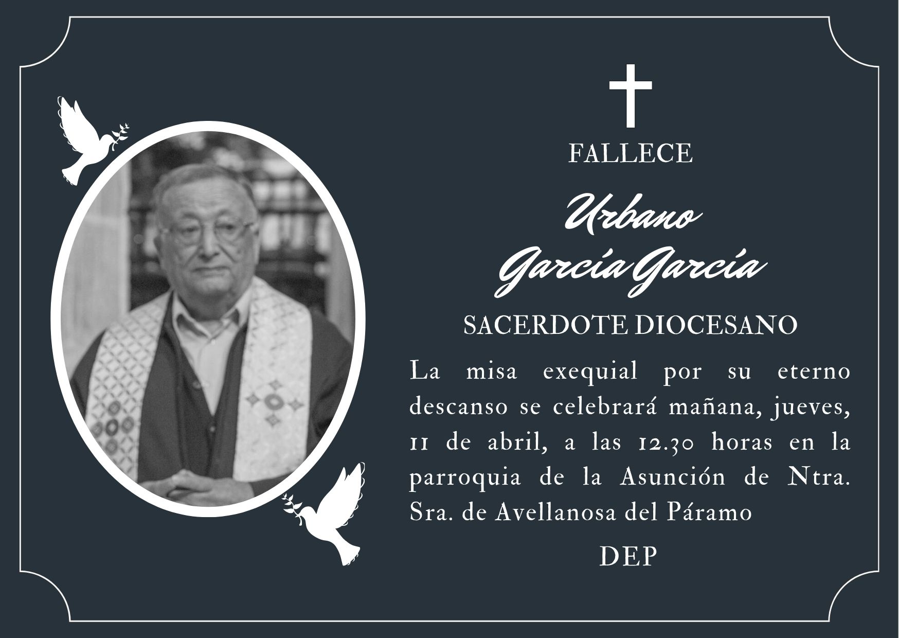 Fallece el sacerdote Urbano García García 1 Fallece el sacerdote Urbano García García