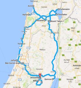 Peregrinación diocesana a Tierra Santa 6 Itinerario de la peregrinación.